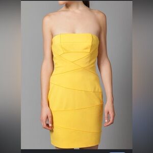Cynthia Steffe Yellow Strapless Mini katinka stretch Dress